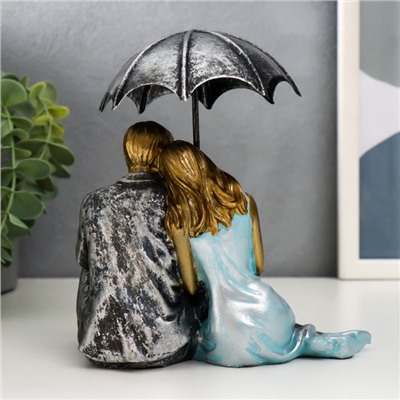 Сувенир полистоун романтика "Влюблённые под зонтом" 17,5х14,5х10,5 см