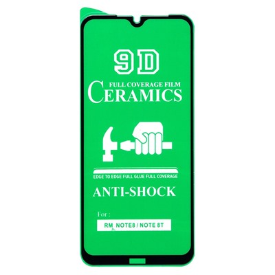 Защитное стекло Full Screen - 2,5D Ceramics для "Xiaomi Redmi Note 8/Redmi Note 8 2021" (тех. уп) (black)