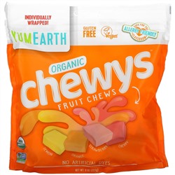 YumEarth, Organic Chewys, Lemon, Orange, Strawberry, Cherry, 8 oz (227 g)