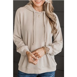 Parchment Corded Drawstring Pullover Hoodie