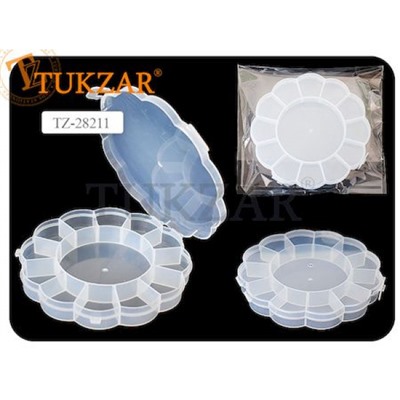 Контейнер пластиковый 16х16х2,5 см 13 ячеек ЦВЕТОК прозрачный TZ-28211 Tukzar