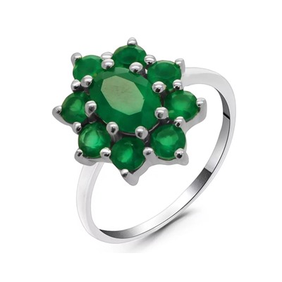 Кольцо из серебра зеленый агат, Радмила