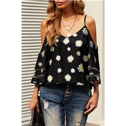 Daisy Floral Cold Shoulder Blouse