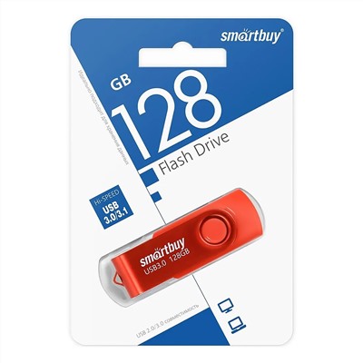 Флэш накопитель USB 128 Гб Smart Buy Twist 3.0 (red)