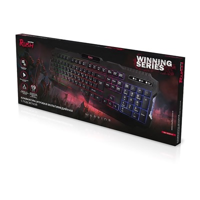 Клавиатура Smart Buy SBK-308G-K RUSH Warrior мембранная игровая с подсветкой USB (black)
