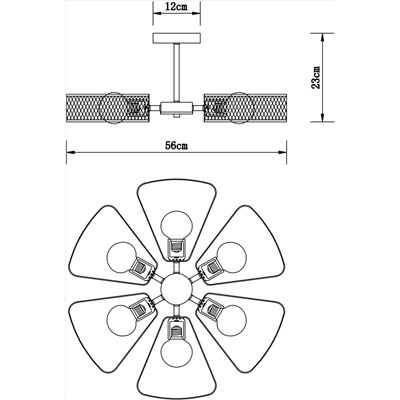 Потолочная люстра Arte Lamp MAASYM A7044PL-6BK