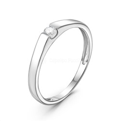 Кольцо из серебра с фианитом родированное 401012-817р