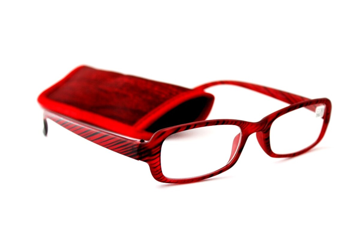 Окуляры очки. Очки с красными дужками. Готовые очки - v 6636 красный. Готовые очки в футляре +3,5 линзы стекло. Готовые очки 3