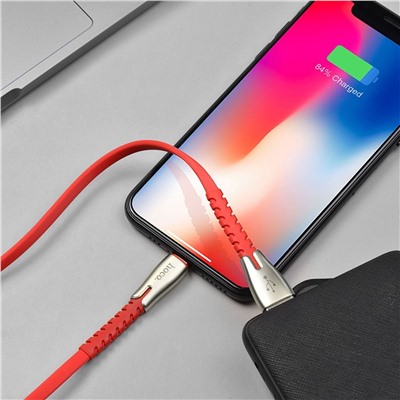Кабель USB - Apple lightning Hoco U58 Core (повр. уп)  120см 2,4A  (red)