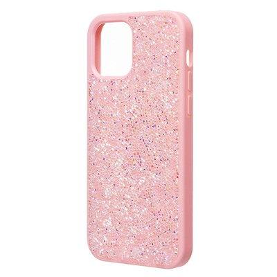 Чехол-накладка - PC071 POSH SHINE для "Apple iPhone 12/12 Pro" россыпь кристаллов (pink) (231580)