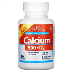 21st Century, Кальций 500 + витамин D3, 90 таблеток