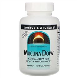 Source Naturals, Mucuna Dopa, 100 мг, 120 капсул
