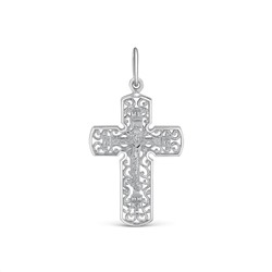 Крест из серебра родированный - 4,5 см 925 пробы К3-511р