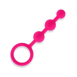 Розовые силиконовые анальные бусы Silicone Anal Beads - 14 см.