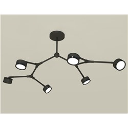 Комплект подвесного поворотного светильника XB9056150/6 SBK/PBK черный песок/черный полированный GX53 (C9056, N8113)