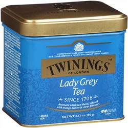 Twinings, Lady Grey, листовой чай, 100 г (3,53 унции)