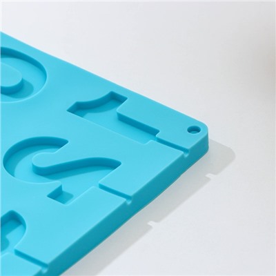 Форма для леденцов Доляна «Арифметика», силикон, 29×17 см, 10 ячеек (5×4 см), с палочками, цвет МИКС