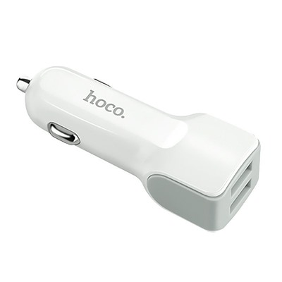 Адаптер Автомобильный с кабелем Hoco Z23 2USB/5V/2.4A +micro USB (white)