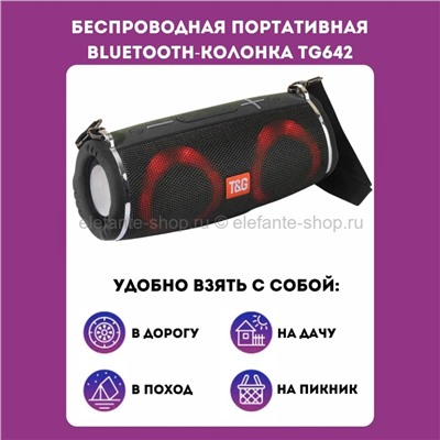 Портативная беспроводная Bluetooth колонка TG 642 Black (15)