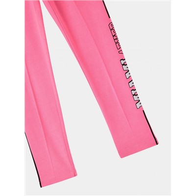 Расклешенные легинсы с высокой талией и принтом в стиле колледж Розовый флуо