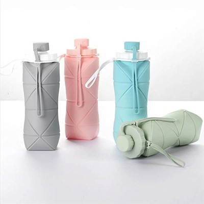 Складная силиконовая бутылка Silicone folding bottle 600мл