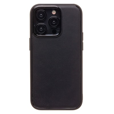 Чехол-накладка - PC084 экокожа для "Apple iPhone 14 Pro" (black) (219677)