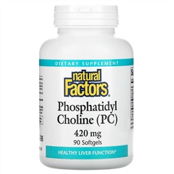 Natural Factors, фосфатидилхолин (ФХ), 420 мг, 90 мягких таблеток