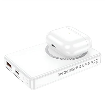 Внешний аккумулятор Borofone BJ49 22.5W+PD20W SafeMag 10000mAh Type-C/USB/Type-C (white)