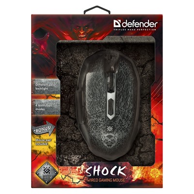 Мышь оптическая Defender Shock GM-110L игровая (black)