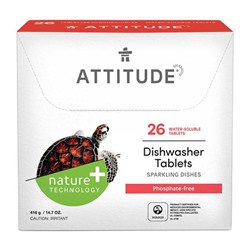 Эко-таблетки для мытья посуды в посудомоечной машине "All in one", 26 штук Attitude, 26 шт