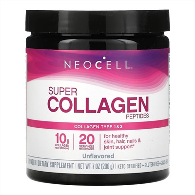 Neocell, пептиды супер коллагена, без вкусовых добавок, 200 г (7 унций)