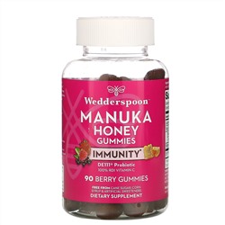 Wedderspoon, Manuka Honey, Immunity Gummies, Berry, 5 Billion CFU, 90 Gummies