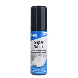 Краска для белой обуви, кроссовок и белой подошвы Braus Super White, 75 мл