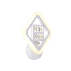 Настенный светодиодный светильник с хрусталем FA284 WH белый 15W 260*230*60