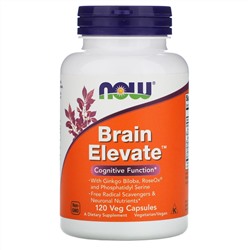 Now Foods, Brain Elevate, поддержка здоровья мозга, 120 вегетарианских капсул