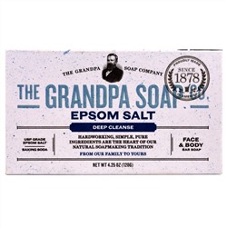 Grandpa's, Кусковое мыло для лица и для тела, глубоко очищает, с английской солью, 4,25 унции (120г)