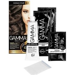 GAMMA PERFECT COLOR Стойкая крем-краска для волос тон 8.1 Пепельно-русый с окис.кремом 9% 50 мл