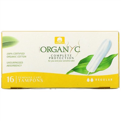 Organyc, Organic Tampons, Regular, 16 Tampons