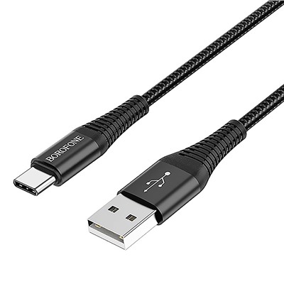 Кабель USB - Type-C Borofone BX29 Endurant (повр.уп)  100см 3A  (black)