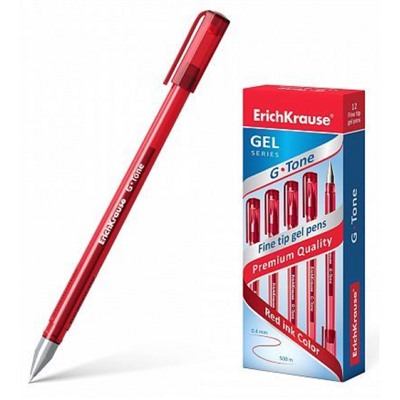 Ручка гелевая G-TONE 0.5мм  красная 17811 ErichKrause