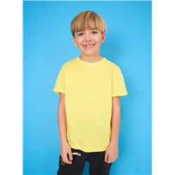 Однотонная футболка с короткими рукавами жёлтый