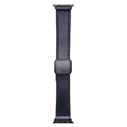 Ремешок - ApW38 Square buckle Apple Watch 42/44/45/49 mm экокожа (deep blue)