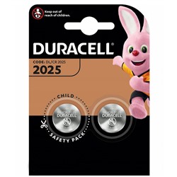 Элемент литиевый Duracell CR2025 (2-BL) (20/200/29400)