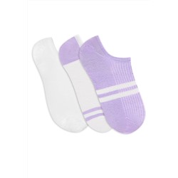 Носки женские укороченные «Спорт», 3 пары, цвет лиловый