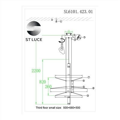 SL6101.423.01 Люстра подвесная ST-Luce Черный/Белый LED 1*15W 3000K