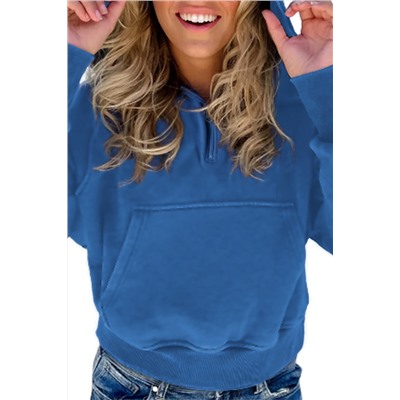 Bluing Plus Size Mineral Wash Zip up Hoodie