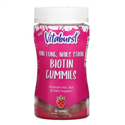 Vitaburst, Biotin Gummies, Strawberry Flavor, 60 Gummies