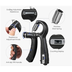 Тренажер для рук Hand Grip Strengthener with Counter 5-60kg Adjustable Resistance Fitness Hand Exerciser for Muscle Building Wrist Training