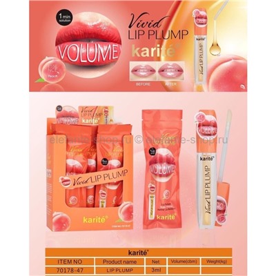 Блеск для увеличения губ со вкусом персика Karite Lip Plump Peach