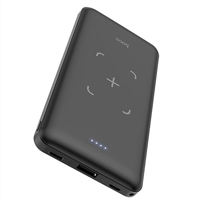 Внешний аккумулятор беспроводной Hoco J50 10000mAh Micro/Type-C/USB (black)